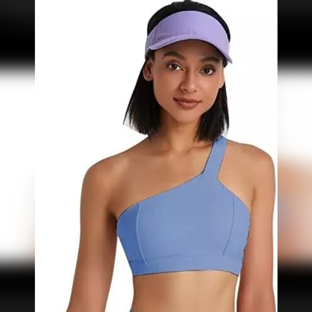 Blue TopH-QUENBY ONE SHOULDER SPORTS BRA BUILT IN PADDING SIZE XL